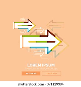 Abstract banner template with arrows, linear design style