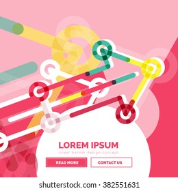 Abstract banner template with arrows, linear design style