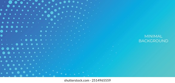 Abstract banner template. Abstract blue gradient background with halftone.