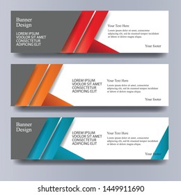 Abstract banner template, blue orange red color