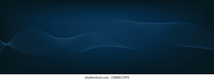 Abstract Banner Template with Blue wavy lines. Technology Banner.