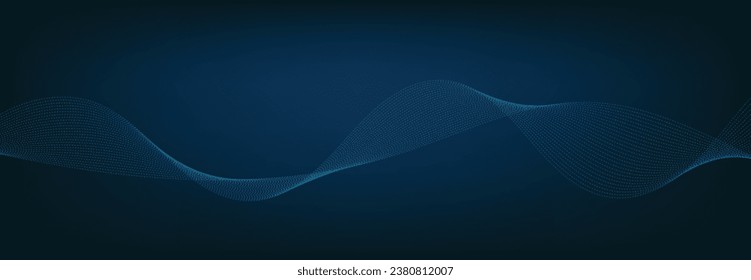 Resumen de la plantilla de pancartas con líneas onduladas azules. Banner de tecnología.