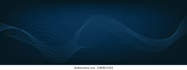 Resumen de la plantilla de pancartas con líneas onduladas azules. Banner de tecnología.