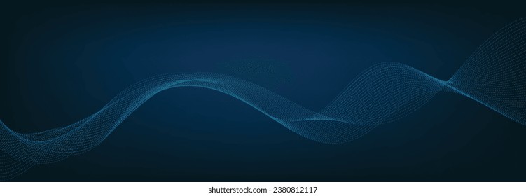 Resumen de la plantilla de pancartas con líneas onduladas azules. Banner de tecnología.