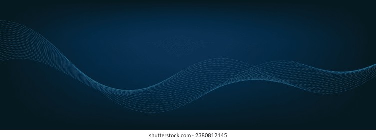 Abstract Banner Template with Blue wavy lines. Technology Banner.