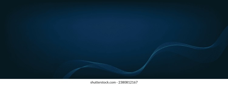 Abstract Banner Template with Blue wavy lines. Technology Banner.