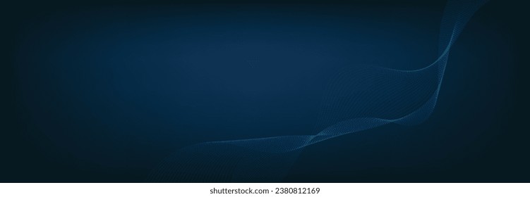 Resumen de la plantilla de pancartas con líneas onduladas azules. Banner de tecnología.