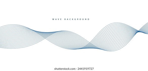 
Plantilla de banner abstracto con líneas onduladas azules. Banner de tecnología. EPS10