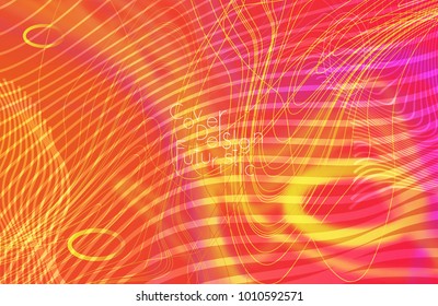 Abstract banner template with blurred curvy lines and geometric shapes. Poster with gradient neon colored  lines like tangled threads. Bright colorful shapes 