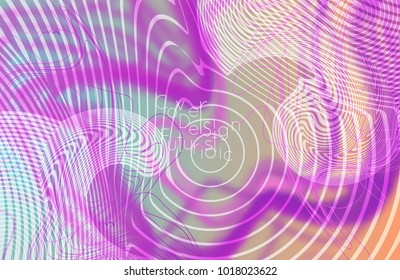 Abstract banner template with blurred curvy lines and geometric shapes. Poster with gradient neon colored  lines like tangled threads. Bright colorful shapes with marble texture.