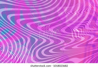Abstract banner template with blurred curvy lines and geometric shapes. Poster with gradient neon colored  lines like tangled threads. Bright colorful shapes with marble texture.