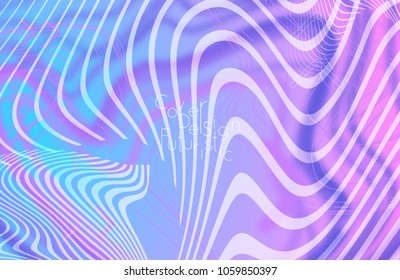Abstract banner template with blurred curvy lines and geometric shapes. Poster with gradient neon colored  lines like tangled threads. Bright colorful shapes with marble texture.