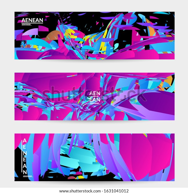 Abstract Banner Template Bright Colored Random Stock Vector (Royalty ...