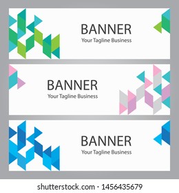 Abstract banner template for business, design web element, print background, modern pixel triangel