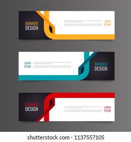 Abstract banner template design. Horizontal advertising banner.