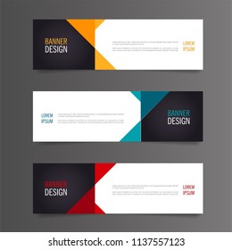 Abstract banner template design. Horizontal advertising banner.