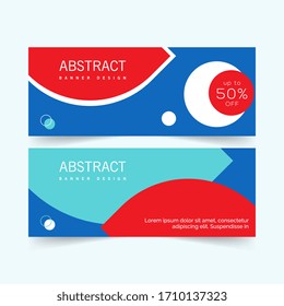 Abstract Banner Template Design. Horizontal header, web banner. Social Media Cover ads banner, flyer, social networks, talk bubble, poster. Vector illustration