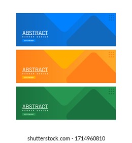 Abstract Banner Template Design. Horizontal header, web banner. Social Media Cover, poster. Vector abstract geometric design banner web template. Vector illustration