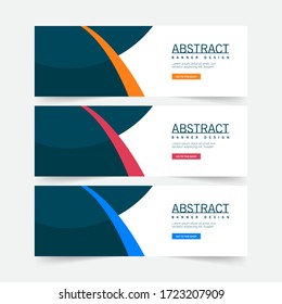 Abstract Banner Template Design. Horizontal header, web banner. Social Media Cover, poster. Vector abstract geometric design banner web template. Vector illustration