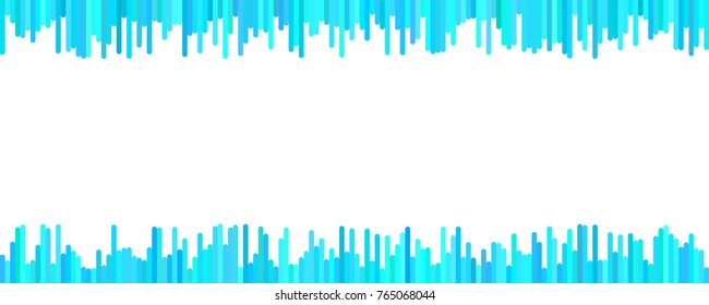 Abstract banner template design - horizontal vector graphic from vertical stripes in light blue tones on white background