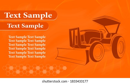 Abstract Banner Template Design Orange color background. Tractor  Logo Design Templates. and business card design.