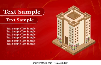 Abstract Banner Template Design red color background. building location Logo Design Templates. and business card design.