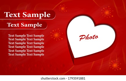 Abstract Banner Template Design red color background. Social Media Cover, poster. Vector abstract heart design banner web template. Vector illustration