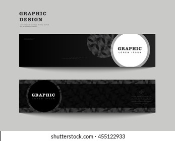 abstract banner template design set with repetitive geometric element