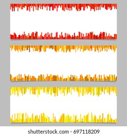 Abstract banner template design set - horizontal vector illustration from vertical stripes on white background