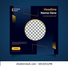  Abstract banner template design for social media post