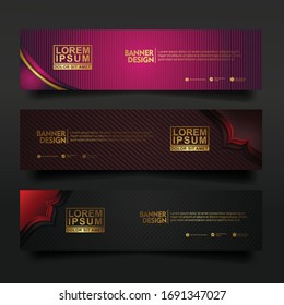 Abstract banner template design for web with luxury and elegant line shape ornament effect on texture pattern background