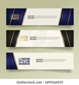 Abstract banner template design for web with luxury and elegant line shape effect on modern pattern background