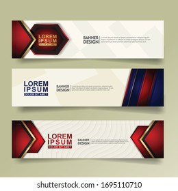 Abstract banner template design for web with luxury and elegant line shape effect on modern pattern background