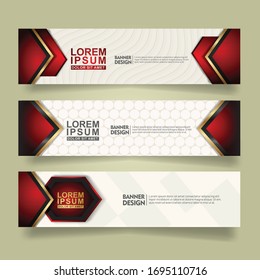 Abstract banner template design for web with luxury and elegant line shape effect on modern pattern background
