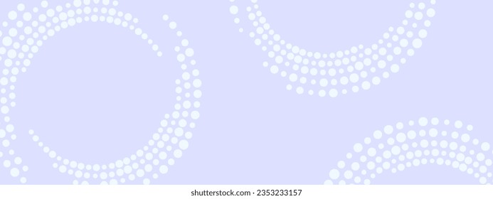 Abstract banner template with dots. White gray minimal background with light halftone circle frame - stock vector