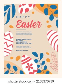 Abstract banner template for easter egg hunt. Cute vector backgrounds in flat style for social media posts, mobile apps, cards, invitations, flyer, banner design and web ads.