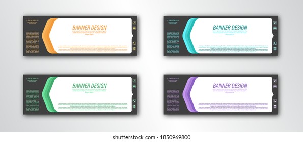 Plantilla de pancarta abstracta. Ilustración vectorial editable. Diseño plano
