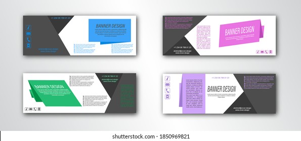 Abstract banner template. Editable vector illustration. Flat design