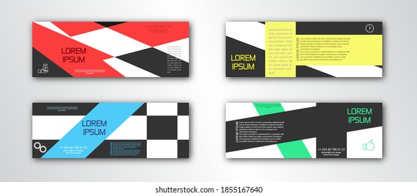 Abstract banner template. Editable vector illustration. Flat design