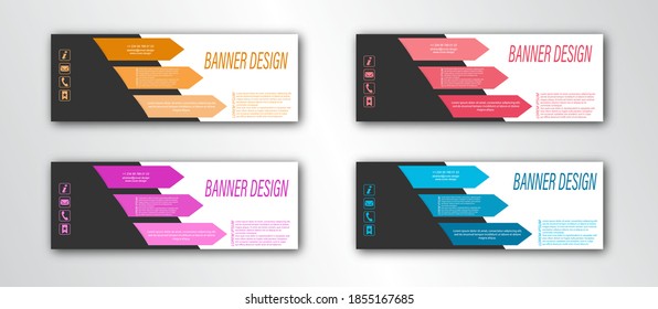 Abstract banner template. Editable vector illustration. Flat design
