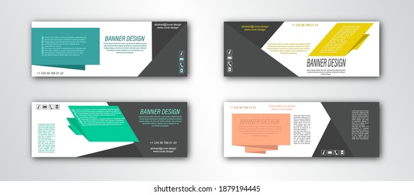 Plantilla de pancarta abstracta. Ilustración vectorial editable. Diseño plano