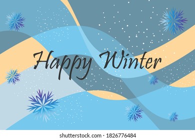 Abstract banner template. Geometrical design for winter christmas holidays card, print, social media long header with snow flakes, space for text, backdrops. Vector illustration.