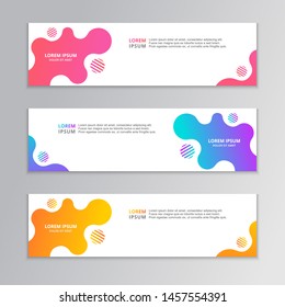 Abstract Banner Template, Modern Design Background, Dynamic Fluid Gradient Trend Vector