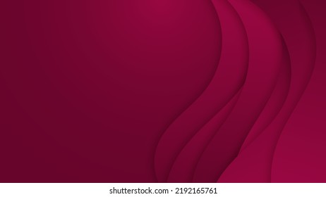 Abstract banner template red wave shapes layered background. Vector illustration