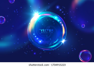 Plantilla de banner abstracto conjunto de esferas 3d Dinámica Bubbles Diseño, bolas de neón gradiente moderno estilo vectorial. ilustración vectorial