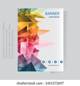 Abstract banner template with triangles. Poster for printing. Leaflet with your company information.