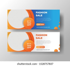 Abstract banner template vector. Facebook Sales Fashion Banner Template