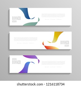 Abstract banner template. Web Banner vector design. Advertising banner.Inspired by the shape of leaves.