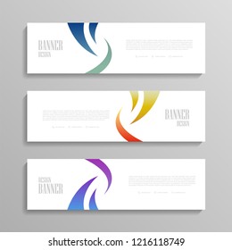 Abstract banner template. Web Banner vector design. Advertising banner.Inspired by the shape of leaves.