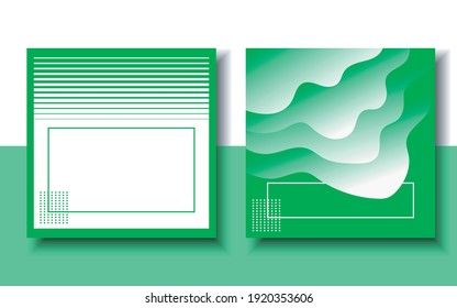 Abstract banner template, white smoke shapes and green line art a modern blend of art design colors. Colorful background
